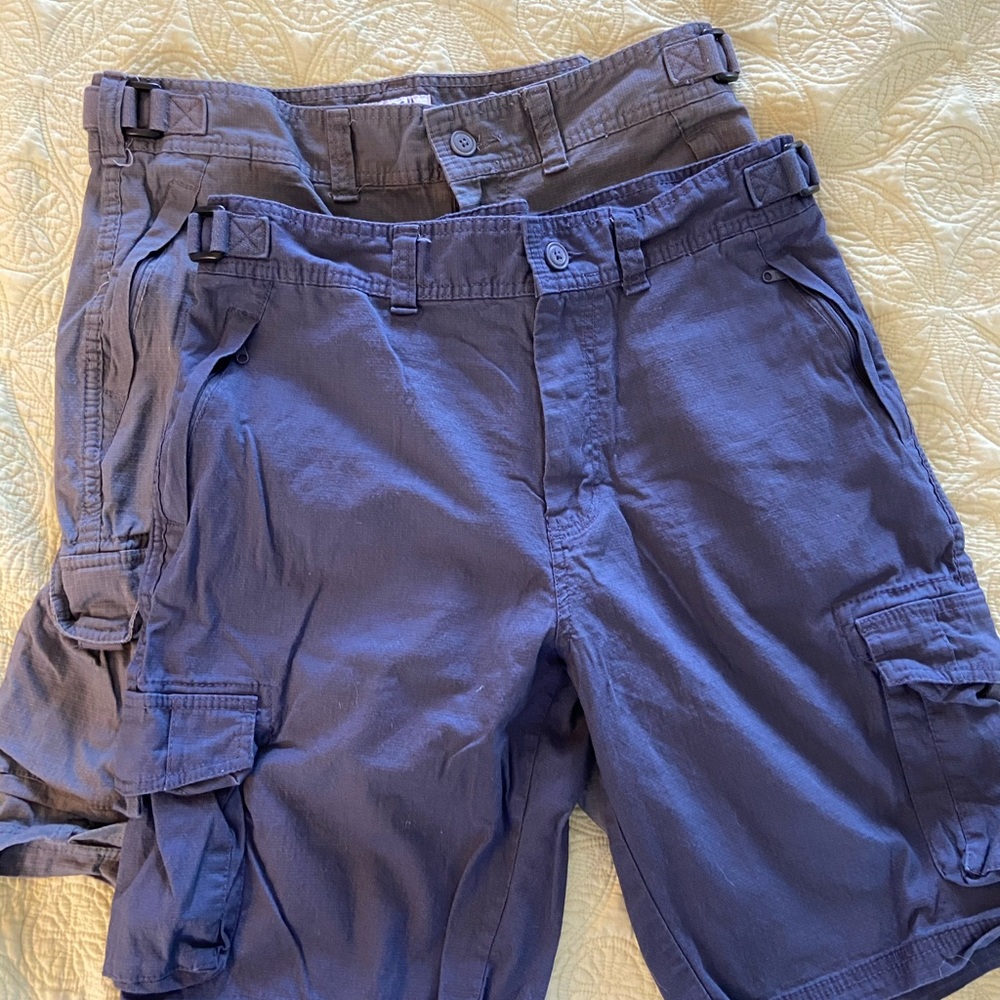 2 Pairs Ripstop Cargo Shorts sz 34